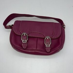 COLE HAAN Pink Leather Baguette Handbag
